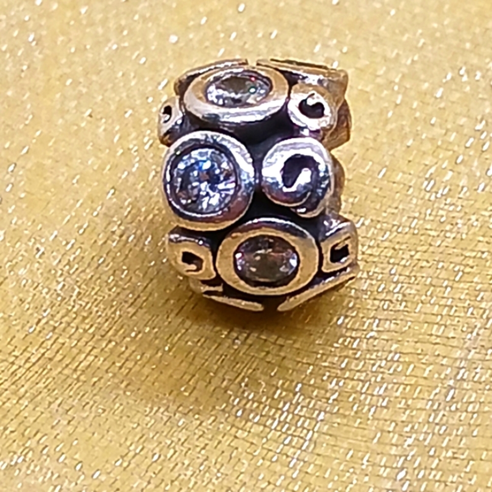 Pandora Sterling Silver and Clear CZ Primrose Path Charm